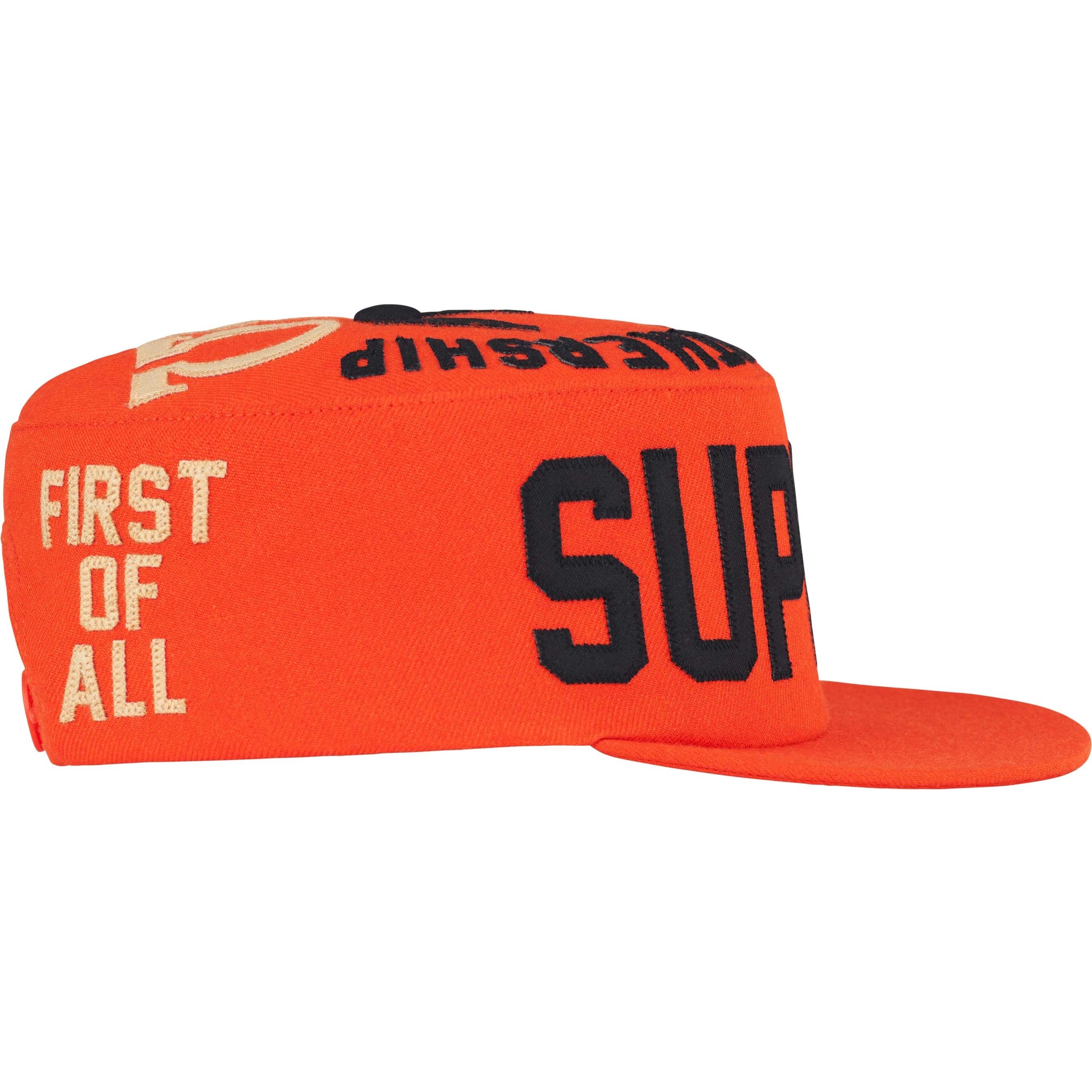 Supreme Alpha Omega Pillbox Hat (FW24) - Orange - $58