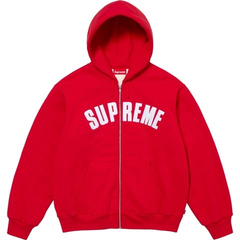 Supreme Arc Thermal Lined Zip Up Hooded Sweatshirt - Red