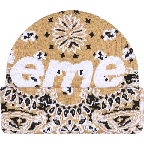 Supreme Big Logo Beanie - Tan Bandana