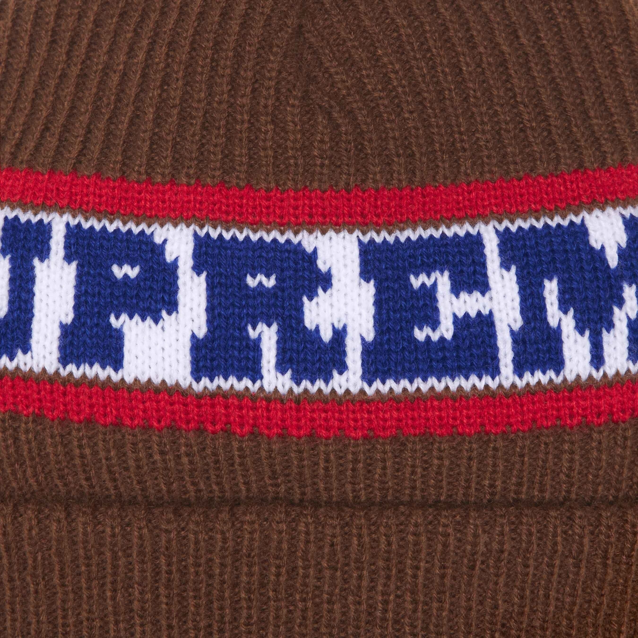 Supreme Big Stripe Beanie (FW24) - Brown - $40