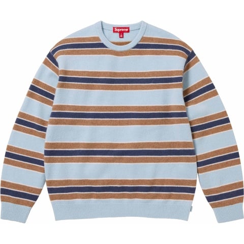 トップス 24AW Supreme Cashmere Sweater BlueStripe Cashmere Sweater - fall/winter 2024 - Supreme