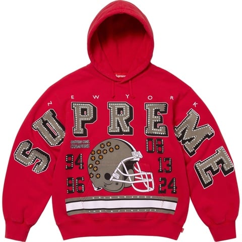 Supreme Champions Studded Hooded Sweatshirt - Red