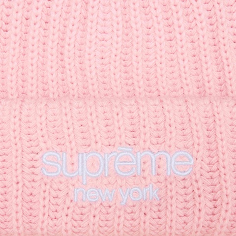 Supreme Classic Logo Chunky Ribbed Beanie - Light Pink