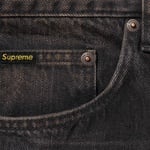 Supreme Distressed Loose Fit Selvedge Jean (FW24) - Washed Black