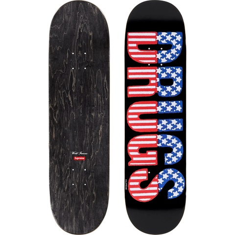 Supreme Drugs Skateboard - Black - 8.25" x 32"