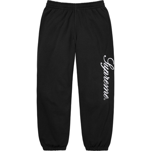 Supreme Embroidered Script Sweatpant - Black
