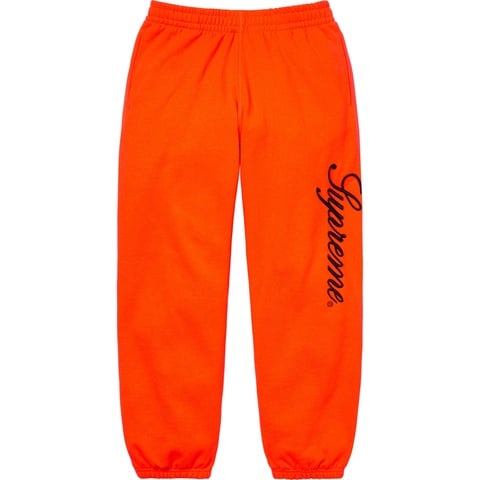 Supreme Embroidered Script Sweatpant - Bright Orange