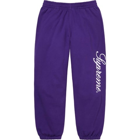 Supreme Embroidered Script Sweatpant - Purple