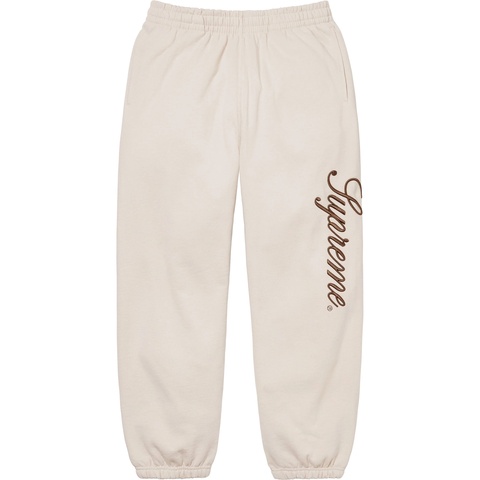 Supreme Embroidered Script Sweatpant - Stone