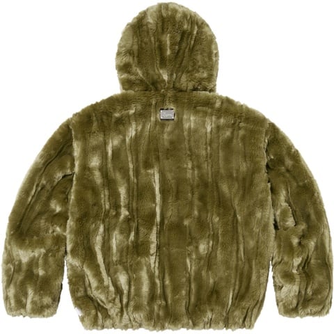 Supreme Faux Fur Hooded Jacket - Olive