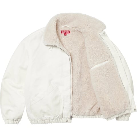 Supreme Faux Shearling Lined Bomber Jacket - White