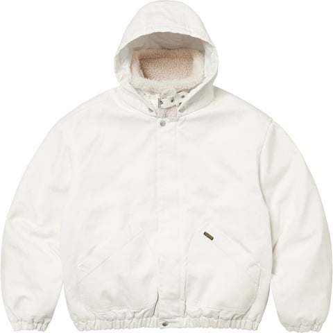 Supreme Faux Shearling Lined Bomber Jacket - White