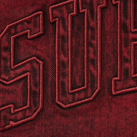 Supreme Faux Shearling Lined Work Shirt - Red Denim
