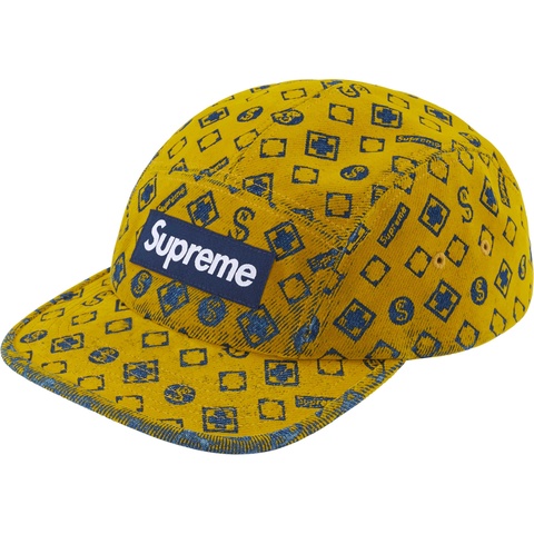 Supreme Dyeid Denim Camp Cap マスタード 11ss Supreme Coated Denim Camp Cap Hat SS24 5colors Black White Red