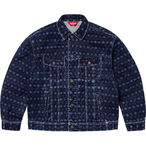Supreme Flocke Denim Trucker Jacket Mサイズ Flocked Denim Trucker Jacket - fall/winter 2024 - Supreme