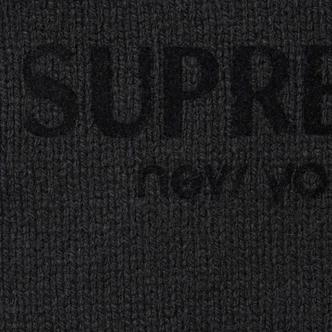 Flocked Logo Sweater - fall/winter 2024 - Supreme Flocked Logo Sweater - fall/winter 2024 - Supreme
