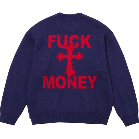 Supreme Fuck Money Sweater - Navy
