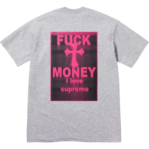 Supreme Fuck Money Tee - Heather Grey