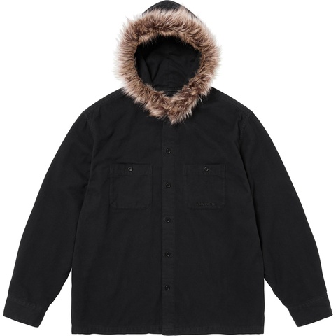 Fur Trim Flannel Hooded Shirt - fall/winter 2024 - Supreme