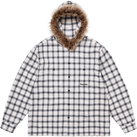 Fur Trim Flannel Hooded Shirt - fall/winter 2024 - Supreme