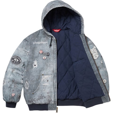 Supreme HJR Trompe L'oeil Hooded Work Jacket - Blue