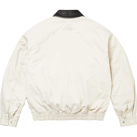 Supreme Leather Collar Utility Jacket - Stone