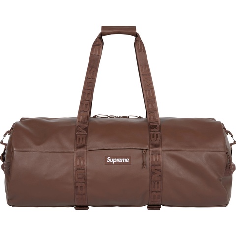 Supreme Leather Large Duffle Bag - Brown