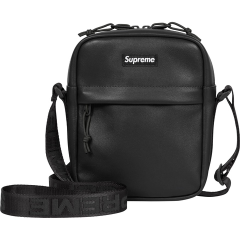 Supreme Leather Shoulder Bag - Black