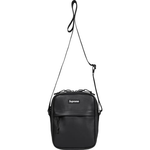 Supreme　Leather Shoulder Bag Black Leather Shoulder Bag - fall/winter 2024 - Supreme