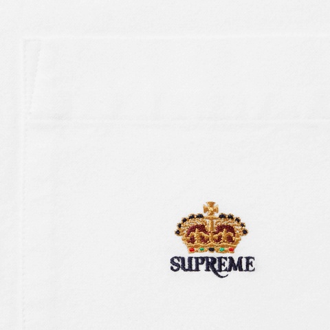 Supreme Loose Fit Flannel Oxford Shirt - White