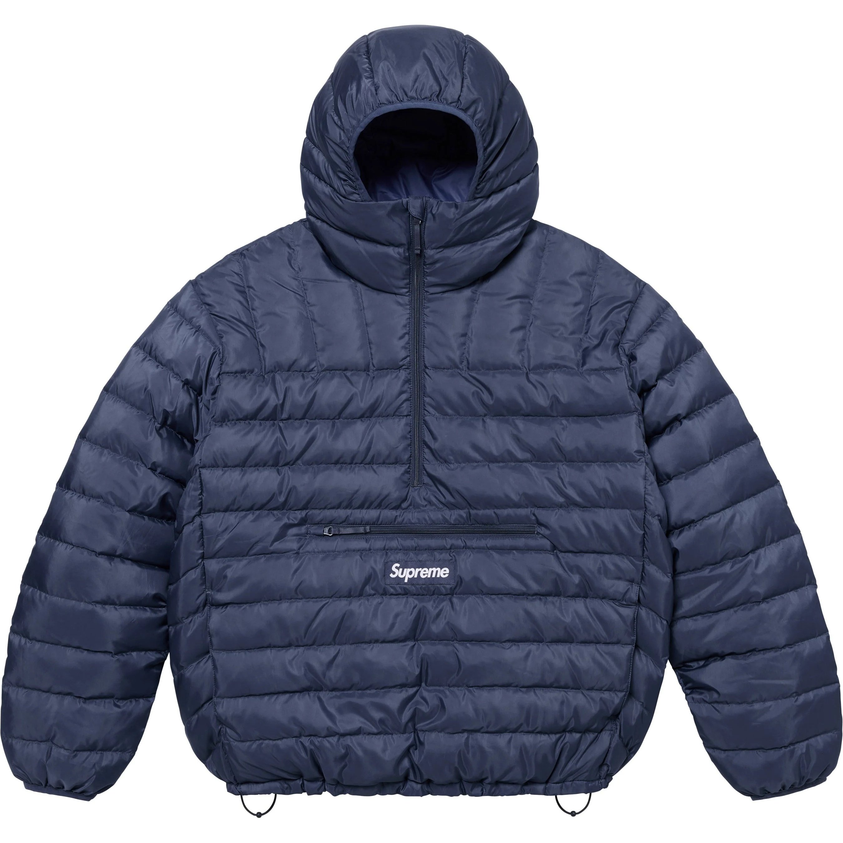 Supreme Micro Down Half Zip Hooded Pullover (FW24) - Navy - $238