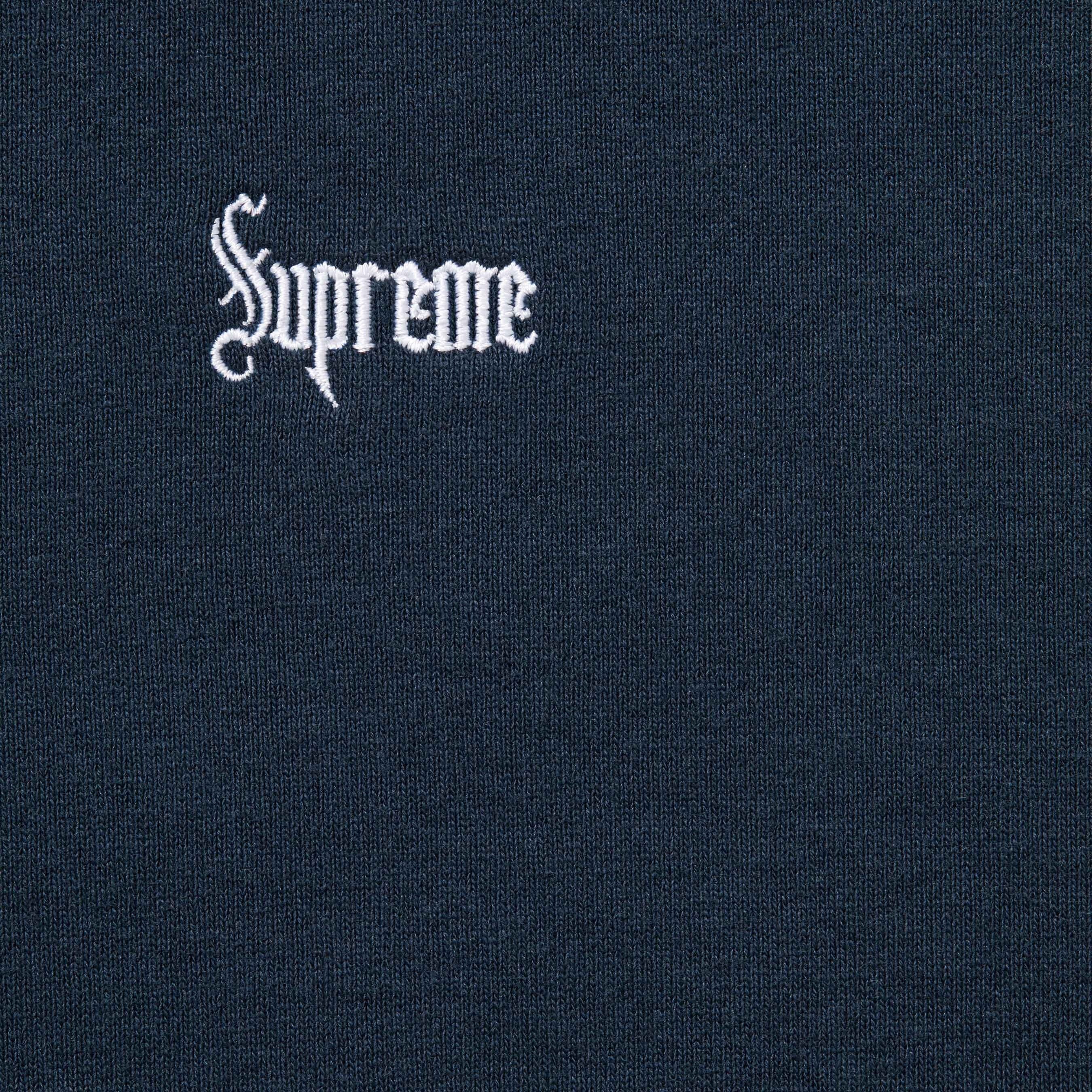 Supreme Micro Logo Hooded Sweatshirt (FW24) - Navy - $158