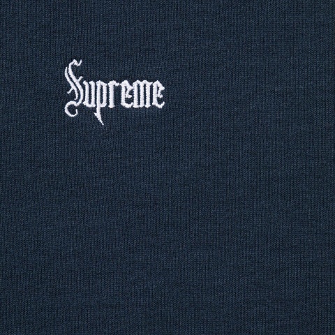 Supreme Micro Logo Hooded Sweatshirt - Navy