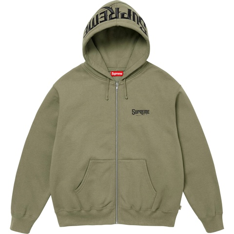 Supreme Mister Cartoon Zip Up Hooded Sweatshirt - Light Olive