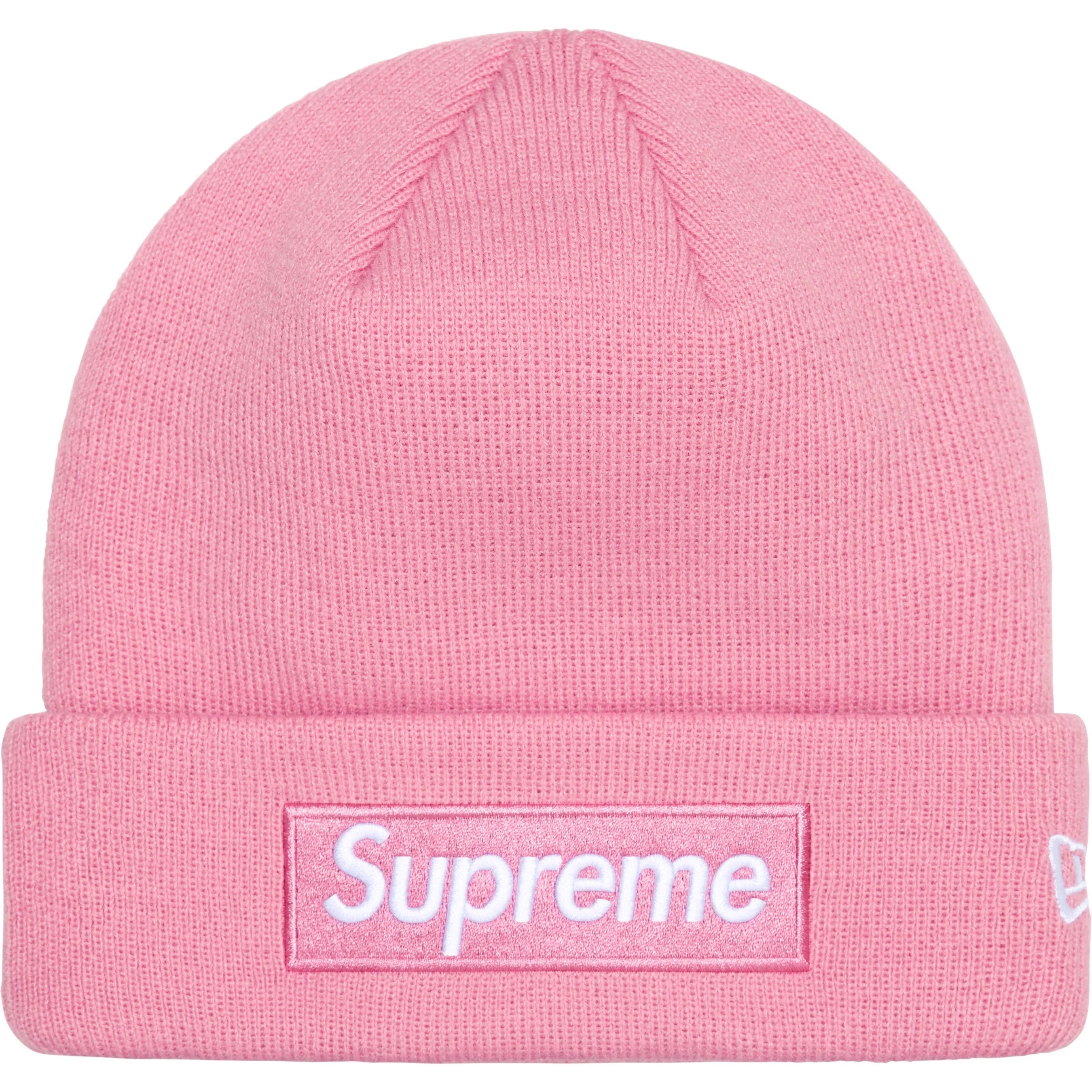 Supreme New Era Box Logo Beanie (FW24) - Dusty Pink - $44
