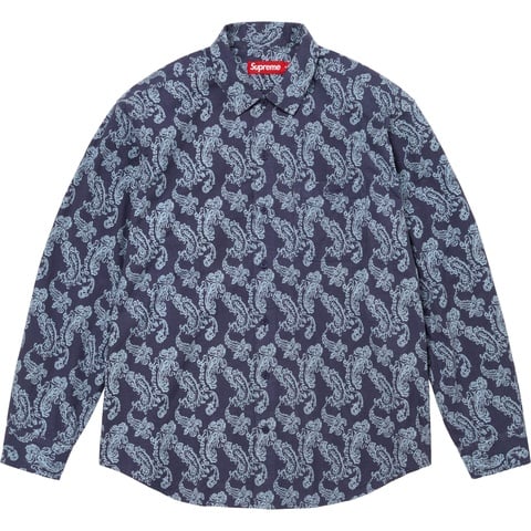 Supreme Paisley Flannel Shirt - Navy