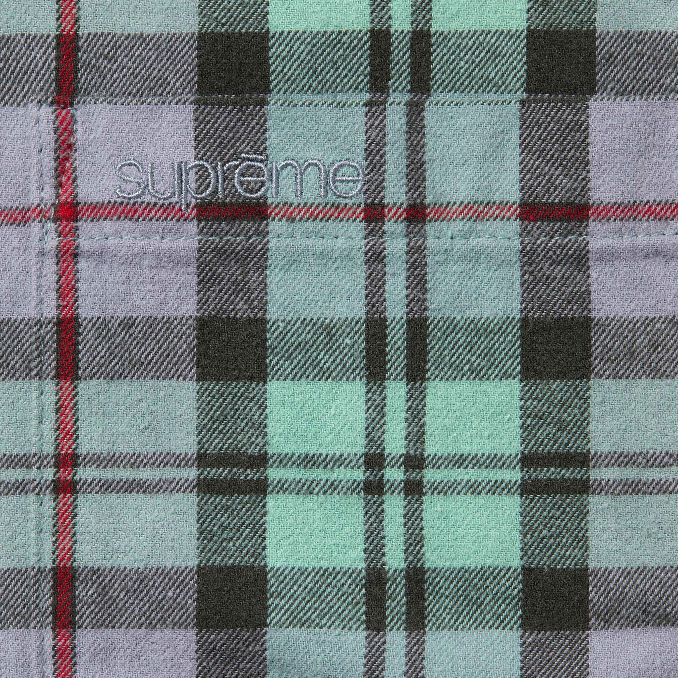 Supreme Plaid Flannel Shirt (FW24) - Blue - $138