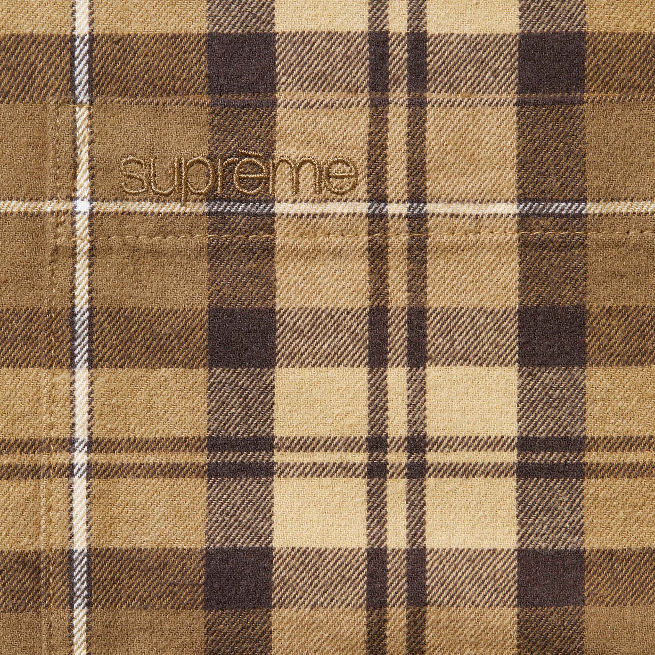 Supreme Plaid Flannel Shirt (FW24) - Tan - $138