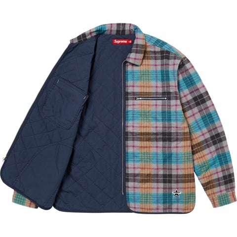Quilted Flannel Zip Up Shirt - fall/winter 2024 - Supreme Quilted Flannel Zip Up Shirt - fall/winter 2024 - Supreme