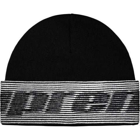 Supreme Reflective Jacquard Beanie - Black