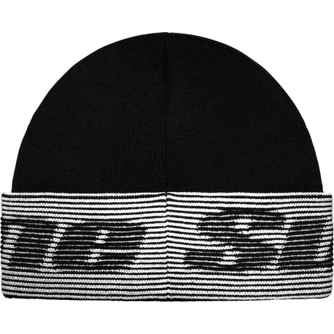 Supreme Reflective Jacquard Beanie - Black