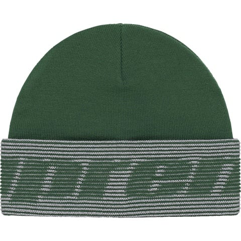 Supreme Reflective Jacquard Beanie - Dark Green