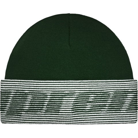 Supreme Reflective Jacquard Beanie - Dark Green