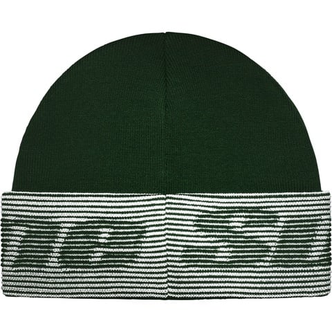 Supreme Reflective Jacquard Beanie - Dark Green