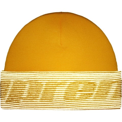 Supreme Reflective Jacquard Beanie - Mustard