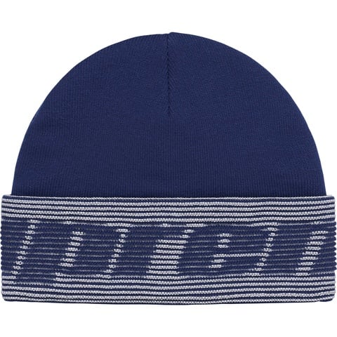 Supreme Reflective Jacquard Beanie - Navy