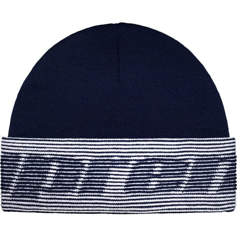 【美品】 Supreme Reflective Stripe Beanie 紺 Reflective Jacquard Beanie - fall/winter 2024 - Supreme