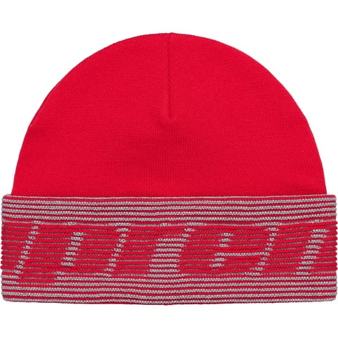 Supreme Reflective Jacquard Beanie - Red