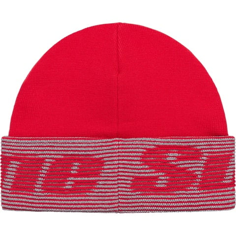 Supreme Reflective Jacquard Beanie - Red