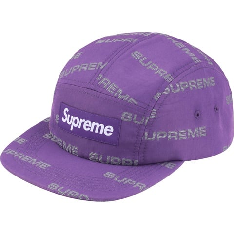 Supreme Reflective Jacquard Camp Cap - Purple
